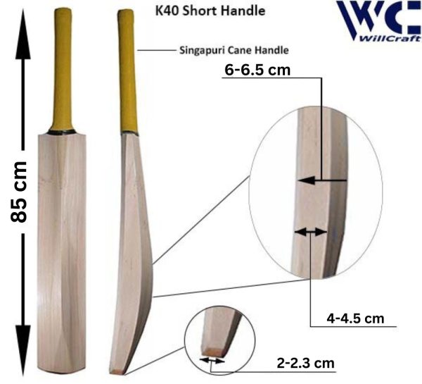 WillCraft K40 Kashmir Willow Cricket Bat 6