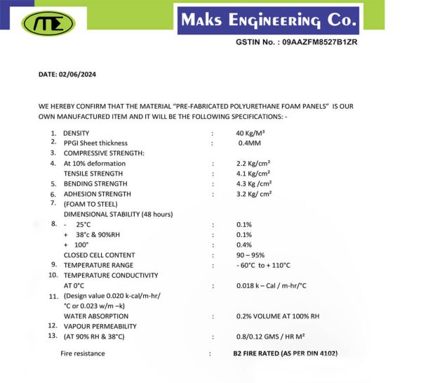 Roof PUF Panel – 100mm 7