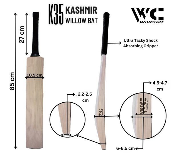 WillCraft K35 Kashmir Willow Cricket Bat1