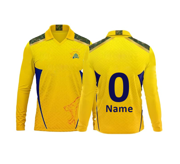 Customized CSK Cricket Jersey-Full Sleeves-F&B Sublimation