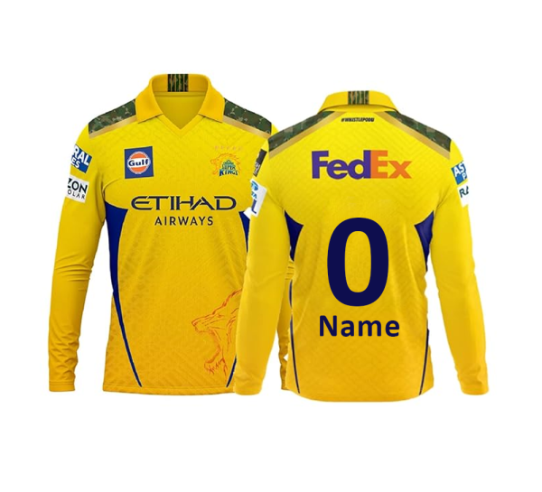 Customized CSK Cricket Jersey-Full Sleeves-Full Sublimation