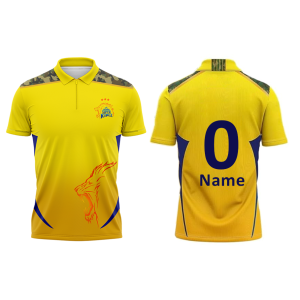 Customized CSK Cricket Jersey-Half Sleeves-F&B Sublimation