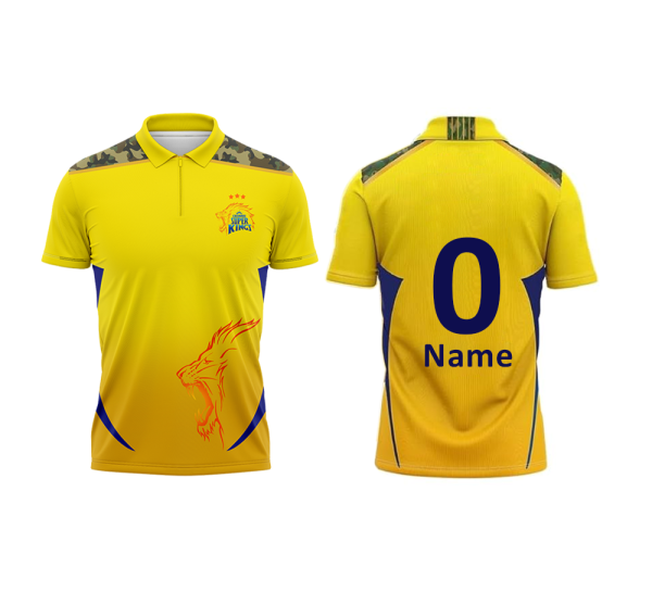 Customized CSK Cricket Jersey-Half Sleeves-F&B Sublimation