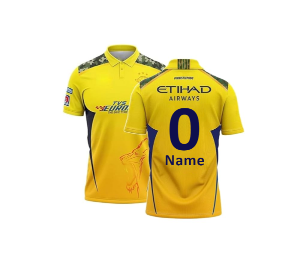 Customized CSK Cricket Jersey-Half Sleeves-Full Sublimation