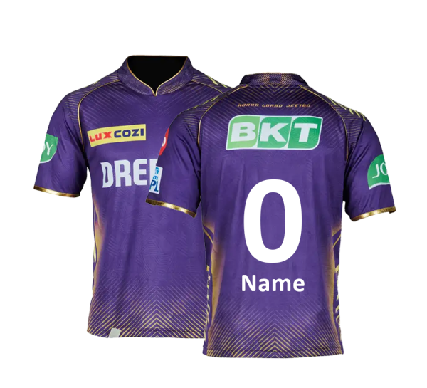 Customized KKR Cricket Jersey-Half Sleeves-Full Sublimation