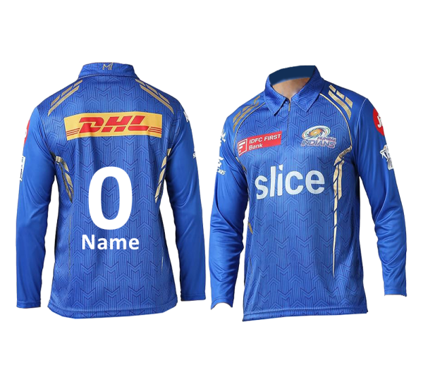 Customized MI Cricket Jersey-Full Sleeves-Full Sublimation