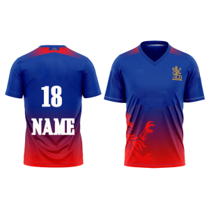 Customized RCB Cricket Jersey-Half Sleeves-F&B Sublimation