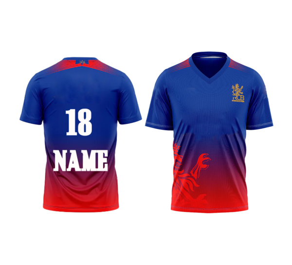 Customized RCB Cricket Jersey-Half Sleeves-F&B Sublimation